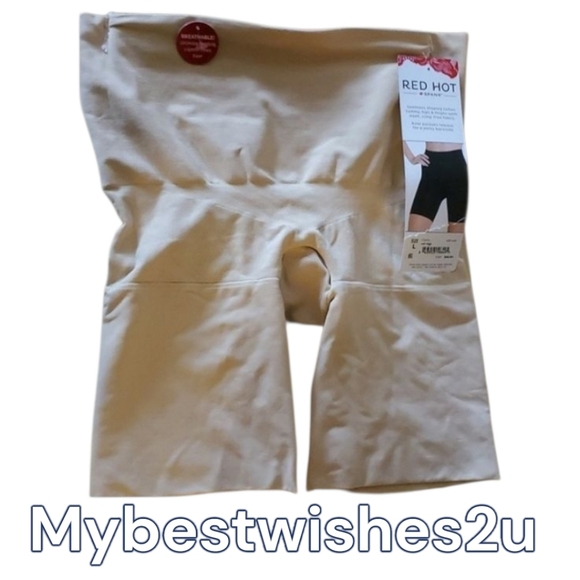 Spanx intimates women's shapewear size Large L beige soft nude mid-thigh Red Hot - Picture 1 of 8